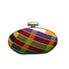 African Multicolored Geometric Clutch Purse--Hard Shell