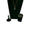 Green Rhinestone Square Jewelry Set