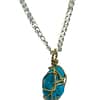 Natural Blue Turquoise Rough Gold Finish Pendant - Image 2