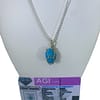 Natural Blue Turquoise Rough Gold Finish Pendant
