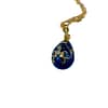 Blue Egg Pendant Necklace with crystals by Keren Kopal - Image 2