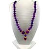 Natural Purple Sugilite Round Gems Beads Cylindrical Pendant Necklace