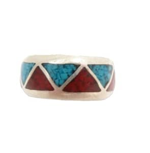Southwest Sterling Silver Inlay Ring