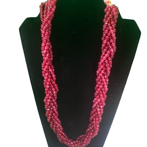Enhanced Ruby Round Beads Necklace