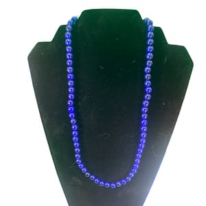 Blue Sapphire Round Shape Beads Necklace