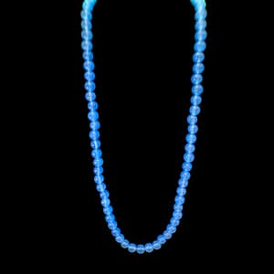 Blue Chalcedony Round Shape Beads Necklace