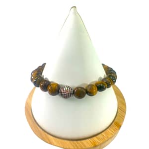 Round Shape Tiger Eye Stretchable  Bracelet