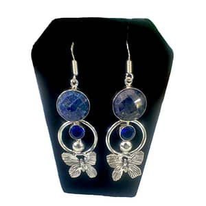 Lapis Lazuli & Tanzanite Gemstone Earrings