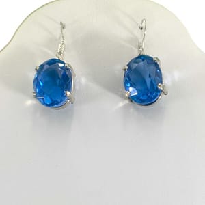 Certified Blue Topaz Handmade Earrings
