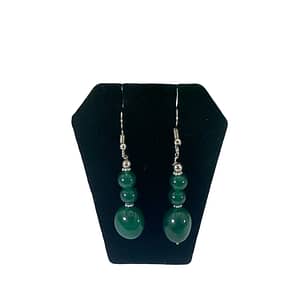 Green Jade Untreated Bead Earrings