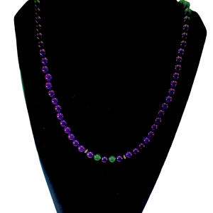 Purple Amethyst & Jade Round Shape Beaded Necklace