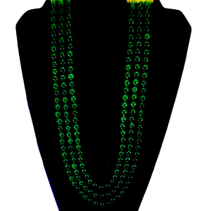3 Strand Emerald Round Shape Beads Necklace
