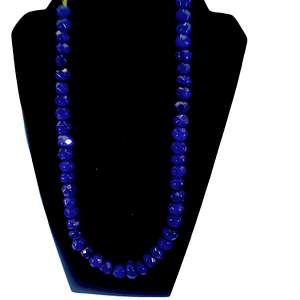 Single Strand Blue Sapphire Faceted Beads Necklace