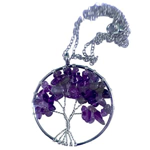 Natural Amethyst Gems Tree Of Life Necklace