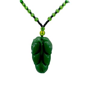Natural Green Jade Necklace Pendant Hand-Carved