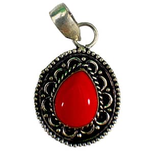 Coral Gemstone Handmade Pendant