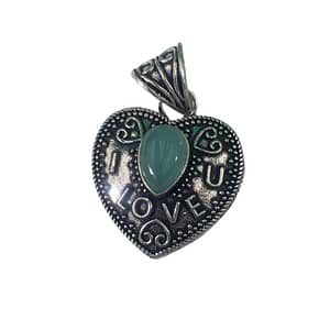 Green Chalcedony Gemstone Heart Pendant