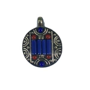 Lapis Lazuli and Red Coral Handmade Gemstone Nepali Pendant