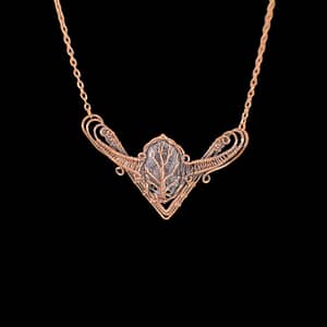 Snowflake Obsidian Gemstone Handmade Copper Wire Necklace