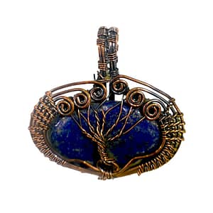 Tree Of Life Sodalite Gemstone Handmade Copper Wire Wrap Pendant