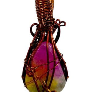 Solar Quartz Gemstone Wire Wrapped Pendant