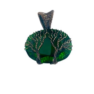 Green Quartz Handmade Copper Wire Pendant