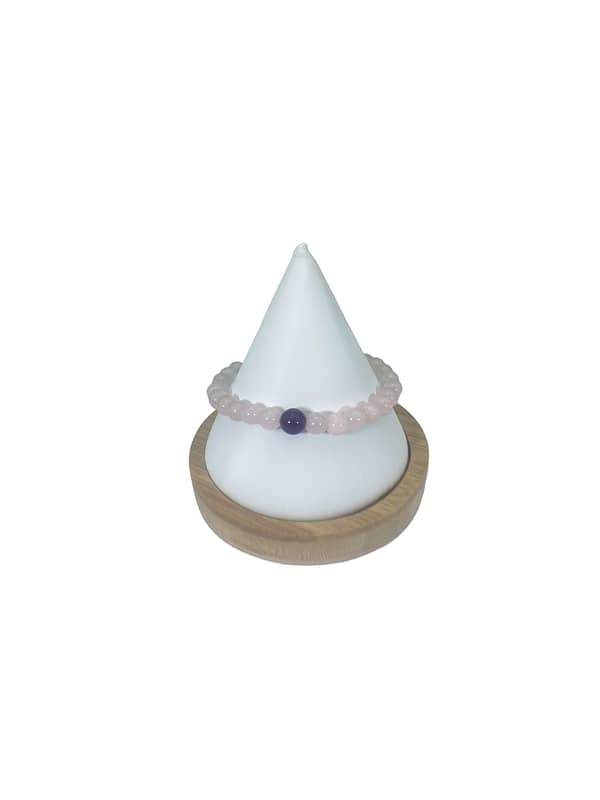 Rose Quartz & Amethyst Beads Stretchable Bracelet